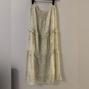 Floral Tiered Midi Skirt